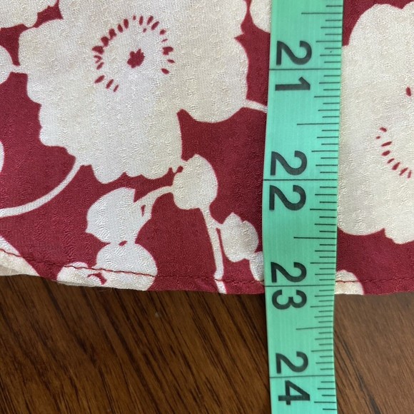 Alexis Womens Blouse Top S Red Floral Lace Up Boho Rayon Viscose Neiman Marcus - Picture 9 of 10